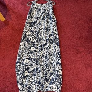 Talbots Woman Plus Size Maxi Dress Navy and White 1X